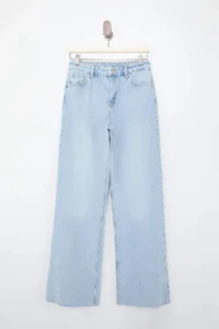 TRENDYOLMİLLA Mavi High Waist 100% Cotton Wide Leg Wide Leg jeans - Image 5