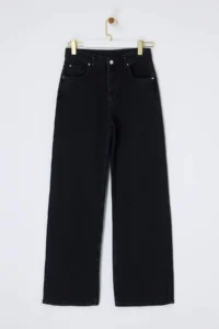 TRENDYOLMİLLA Black Draped High Waist Seasonal 100% Cotton LONG Size Wide Leg jeans - Image 5