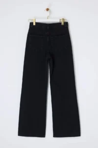 TRENDYOLMİLLA Black Draped High Waist Seasonal 100% Cotton LONG Size Wide Leg jeans - Image 6