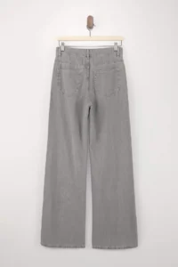 TRENDYOLMİLLA Gray Draped High Waist Seasonal 100% Cotton LONG Size Wide Leg jeans - Image 7