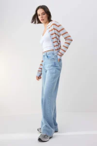 TRENDYOLMİLLA TRENDYOLMiLLA Wardrope Essentials Light Blue Flowy High Waist Wide Leg jeans - Image 2