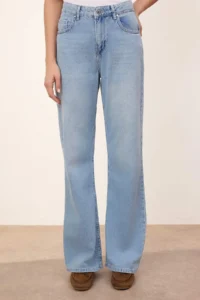 TRENDYOLMİLLA TRENDYOLMiLLA Wardrope Essentials Light Blue Flowy High Waist Wide Leg jeans - Image 5