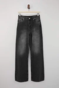 TRENDYOLMİLLA TRENDYOLMiLLA Wardrope Essentials Anthracite FLORAL High Waist Wide Leg jeans - Image 10