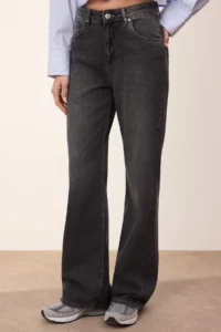 TRENDYOLMİLLA TRENDYOLMiLLA Wardrope Essentials Anthracite FLORAL High Waist Wide Leg jeans - Image 5