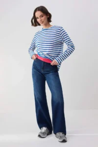 TRENDYOLMİLLA TRENDYOLMiLLA Wardrope Essentials Dark Blue Flowy High Waist Wide Leg jeans