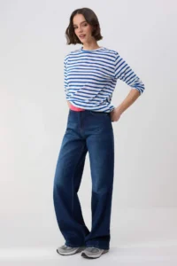 TRENDYOLMİLLA TRENDYOLMiLLA Wardrope Essentials Dark Blue Flowy High Waist Wide Leg jeans - Image 2
