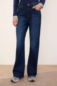 TRENDYOLMİLLA TRENDYOLMiLLA Wardrope Essentials Dark Blue Flowy High Waist Wide Leg jeans - Image 5