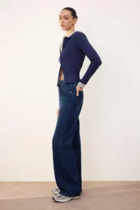 TRENDYOLMİLLA TRENDYOLMiLLA Wardrope Essentials Dark Blue Flowy High Waist Wide Leg jeans - Image 7