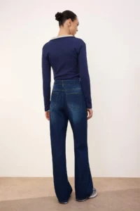 TRENDYOLMİLLA TRENDYOLMiLLA Wardrope Essentials Dark Blue Flowy High Waist Wide Leg jeans - Image 8