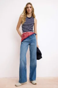 TRENDYOLMİLLA Mavi High Waist 100% Cotton Wide Leg Wide Leg jeans - Image 3