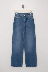 TRENDYOLMİLLA Mavi High Waist 100% Cotton Wide Leg Wide Leg jeans - Image 5