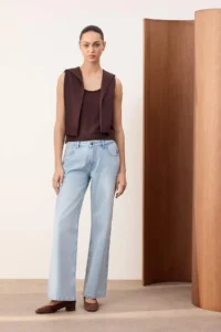 TRENDYOLMİLLA TRENDYOLMiLLA Wardrope Essentials Blue Low Waist 100% Cotton Wide Leg Wide Leg jeans - Image 2