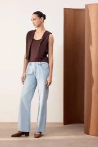 TRENDYOLMİLLA TRENDYOLMiLLA Wardrope Essentials Blue Low Waist 100% Cotton Wide Leg Wide Leg jeans - Image 3