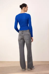 TRENDYOLMİLLA TRENDYOLMiLLA Wardrope Essentials Gray Low Waist 100% Cotton Wide Leg Wide Leg jeans - Image 4