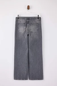 TRENDYOLMİLLA TRENDYOLMiLLA Wardrope Essentials Gray Low Waist 100% Cotton Wide Leg Wide Leg jeans - Image 6