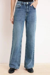 TRENDYOLMİLLA Mavi SOFT Tencel Blended High Waist Wide Leg jeans - Image 3