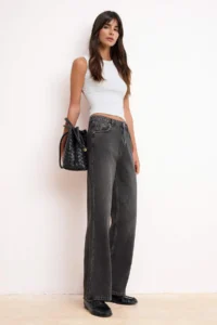 TRENDYOLMİLLA Black SOFT Tencel Blended High Waist Wide Leg jeans - Image 3