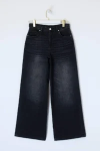 TRENDYOLMİLLA Premium Black Special Material Draped High Waist 100% Cotton Wide Leg jeans - Image 5
