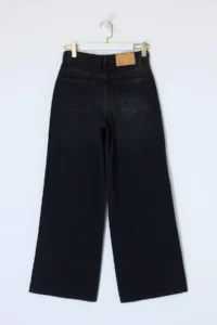 TRENDYOLMİLLA Premium Black Special Material Draped High Waist 100% Cotton Wide Leg jeans - Image 6