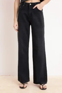 TRENDYOLMİLLA Black SOFT Tencel Blended High Waist Wide Leg jeans - Image 3