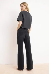 TRENDYOLMİLLA Black SOFT Tencel Blended High Waist Wide Leg jeans - Image 4