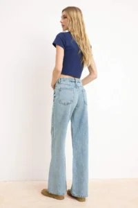 TRENDYOLMİLLA Light Blue SOFT Tencel Blended High Waist Wide Leg jeans - Image 4