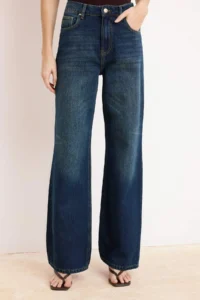 TRENDYOLMİLLA Dark Blue SOFT Tencel Blended High Waist Wide Leg jeans - Image 3