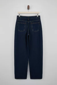 TRENDYOLMİLLA TRENDYOLMiLLA Wardrobe Essentials - Blue Flowy High Waist 100% Cotton barrel jeans - Image 6