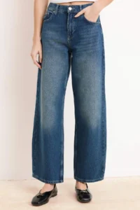 TRENDYOLMİLLA Premium Blue Special Material Draped Tencel Blended High Waist Short Size barrel jeans - Image 3