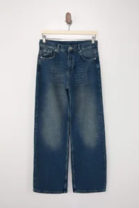 TRENDYOLMİLLA Premium Blue Special Material Draped Tencel Blended High Waist Short Size barrel jeans - Image 5