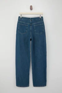 TRENDYOLMİLLA Mavi Regular Waist 100% Cotton barrel jeans - Image 6