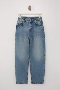 TRENDYOLMİLLA Premium Blue Special Material High Waist 100% Cotton barrel jeans - Image 5