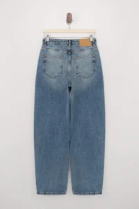 TRENDYOLMİLLA Premium Blue Special Material High Waist 100% Cotton barrel jeans - Image 6
