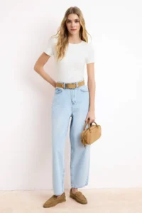 TRENDYOLMİLLA Mavi High Waist 100% Cotton barrel jeans