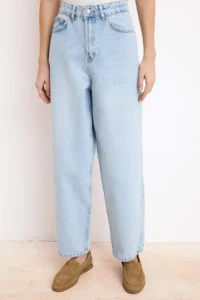 TRENDYOLMİLLA Mavi High Waist 100% Cotton barrel jeans - Image 3