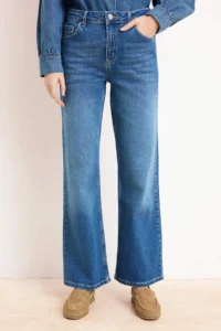 TRENDYOLMİLLA Premium Blue Special Material High Waist Middle Flexible Straight Plain Cut jeans - Image 3