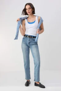 TRENDYOLMİLLA TRENDYOLMiLLA Wardrope Essentials Dark Blue Less Flexible High Waist slim Mom jeans