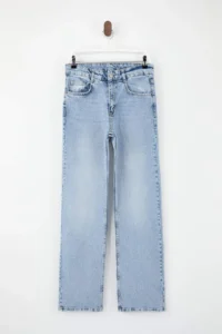 TRENDYOLMİLLA Mavi High Waist 100% Cotton Wide Leg Wide Leg jeans - Image 5