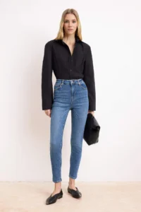 TRENDYOLMİLLA Mavi High Waist Ekstra Flexible skinny Bodysuit hugging jeans