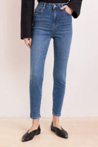 TRENDYOLMİLLA Mavi High Waist Ekstra Flexible skinny Bodysuit hugging jeans - Image 3