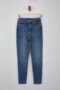 TRENDYOLMİLLA Mavi High Waist Ekstra Flexible skinny Bodysuit hugging jeans - Image 5