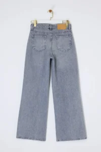 TRENDYOLMİLLA Premium Gray Special Material Regular Waist 100% Cotton Wide Leg Wide Leg jeans - Image 6