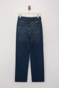TRENDYOLMİLLA Mavi High Waist Less Flexible Straight Plain Cut jeans - Image 6