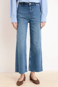 TRENDYOLMİLLA Mavi High Waist Less Flexible culotte Ankle Size jeans - Image 3