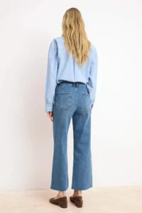 TRENDYOLMİLLA Mavi High Waist Less Flexible culotte Ankle Size jeans - Image 4