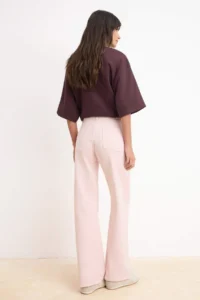 TRENDYOLMİLLA Pink Pocket Detail High Waist 100% Cotton Wide Leg jeans - Image 4