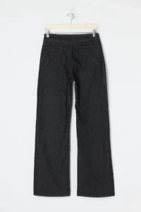 TRENDYOLMİLLA Black Draped Accessory Detailed High Waist 100% Cotton Wide Leg jeans - Image 2