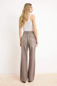 TRENDYOLMİLLA Light Brown Flowy Vintage Washed High Waist 100% Cotton Wide Leg jeans - Image 4
