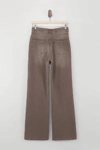 TRENDYOLMİLLA Light Brown Flowy Vintage Washed High Waist 100% Cotton Wide Leg jeans - Image 6