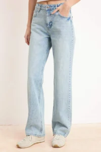TRENDYOLMİLLA Mavi High Waist Straight/Plain Kesim 100% PamukluJeans